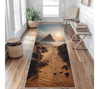 Tapis de Couloir Antidérapant Pyramide Tapis de Couloir Lavable Égypte Antique Carpet 60 x 180 cm pour Interieure Entrée Passage Chambre Salon Salle à Manger Scalier Poil Ras Rug Bu&u299
