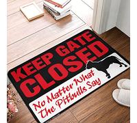 Tapis de couloir antifatigue en mousse à mémoire de forme | Keep Gate Closed No Matter What The Pitbulls Say Modern Area Antidérapant Absorbant pour My Texas House Utilisation quotidienne (50 x 80 cm)