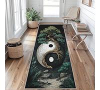 Tapis de Couloir Arbre de Vie Tapis de Passage Yin Yang Tai Chi 50 x 100 cm Antidérapant et Lavable Interieur Rug pour Entree Couloir Salon Chambre à Coucher Cuisine VI&D387