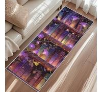 Tapis De Couloir Bibliothèque, Tapis De Cuisine Gloire du Matin Livre, 50x120cm Carpet pour Interieur Chambre Hall Passage D'entrée Rugs Buanderie Lavable Antiderapant Poils Ras