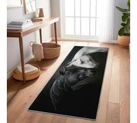 Tapis De Couloir Blanc Art Chevaux Portraits 60X180 Cm, Tapis Long Antidérapant pour Entrée Couloir Cuisine Salon, Tapis Rectangulaire Lavable pour Sol Intérieur Maison
