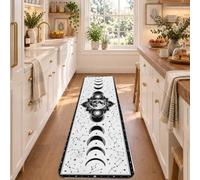 Tapis de couloir bohème phases de lune et constellations célestes 5,1 x | Constellations d'étoiles célestes - Tapis de chevet - Art cosmique mystique - Décoration d'intérieur bohème - Illustration de