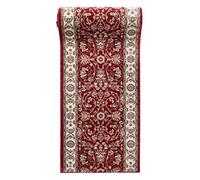 Tapis de Couloir Bordeaux Rouge Oriental - Au Mètre - Décoration Parfaite pour: Entrée Salle de Séjour Cuisine ou Couloir - Collection AYLA de Carpeto - S L XL XXL - 80 x 650 cm