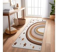Tapis De Couloir Brun Arc-en-Ciel Étoiles Arcs 60X180 Cm, Tapis Long Antidérapant pour Entrée Couloir Cuisine Salon, Tapis Rectangulaire Lavable pour Sol Intérieur Maison