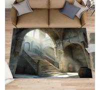 Tapis de couloir château du milieu du siècle - 70 x 120 cm - Architecture ancienne - Tapis de couloir rétro mystère antidérapant pour chambre d'enfant, chambre d'enfant, chevet