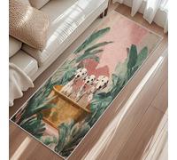 Tapis De Couloir Chien Dalmatien, Tapis De Cuisine Feuille De Bananier, Carpet 50x100cm pour Interieur Chambre Hall Passage D'entrée Rugs Buanderie Lavable Antiderapant Poils Ras