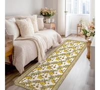Tapis de couloir citron, rameau d'olivier naturel, jaune, antidérapant, ne perd pas ses poils pour cuisine, couloir, buanderie, entrée, décoration 6,4 x 2,4 m