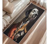Tapis De Couloir Dalmatien, Tapis Cuisine Chien Amusant, 50 x 150cm Antidérapant Poils Ras Lavable en Machine Carpet pour Passage Buanderie Balcon Rugs