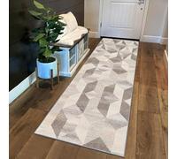Tapis de Couloir de Cuisine antidérapant, 4,6 m, Lavable, Patchwork, Beige, Long Tapis de Couloir pour la Maison, la Cuisine et la Chambre à Coucher, 140 x 460 cm, Design Durable et élégant