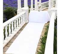 Tapis de couloir de mariage blanc 1,5 x 25 m 10 m et 20 m en polyester antidérapant pour cérémonie de mariage, église, fête, allée