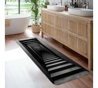Tapis de couloir d'escalier moderne abstrait avec perspective tunnel N/A - Noir - Tapis d'intérieur rectangulaire antidérapant qui ne perd pas ses poils - Pour cuisine, buanderie, porte, entrée