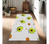 Tapis de couloir doux 40 x 120 cm style cartoon, tapis de passage poil ras minimaliste fruit basket ball - antidérapant coureur entree interieur long decoratif pour entrée, cuisine et chambre