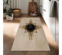 Tapis de Couloir Doux 40 x 120 cm, Tapis de Passage Poil Ras Art Abstrait - Antidérapant Coureur Entree Interieur Long Decoratif Rétro Géométrique Rectangle Rayures pour Entrée - Cuisine et Chambre