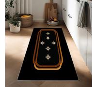 Tapis de Couloir Doux 40 x 120 cm, Tapis de Passage Poil Ras Art Abstrait - Antidérapant Coureur Entree Interieur Long Decoratif Rectangle Arrondi Géométrique Carrés pour Entrée - Cuisine et Chambre