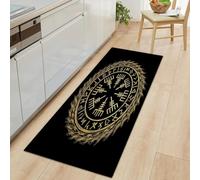 Tapis de Couloir Doux 40 x 120 cm, Tapis de Passage Poil Ras Style Nordique - Antidérapant Coureur Entree Interieur Decoratif Dragon Viking Nordique Mythologie Guerrier pour Entrée Cuisine et Chambre