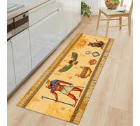 Tapis de Couloir Doux 40 x 120 cm, Tapis de Passage Poil Ras Style Tribal - Antidérapant Coureur Entree Interieur Long Decoratif Égypte Antique Symboles pour Entrée Cuisine et Chambre