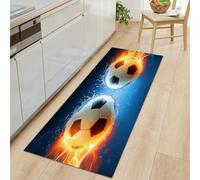 Tapis de Couloir Doux 80 x 120 cm, Tapis de Passage Poil Ras Style Photographique - Antidérapant Coureur Entree Interieur Long Decoratif Sports Eau Feu Football pour Entrée Cuisine et Chambre