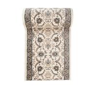 Tapis de Couloir Ecru Blanc Oriental - Au Mètre - Décoration Parfaite pour: Entrée Salle de Séjour Cuisine ou Couloir - Collection EMIRAT de Carpeto - S L XL XXL - 100 x 500 cm