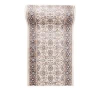 Tapis de Couloir Ecru Blanc Oriental - Au Mètre - Décoration Parfaite pour: Entrée Salle de Séjour Cuisine ou Couloir - Collection AYLA de Carpeto - S L XL XXL - 100 x 300 cm