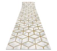Tapis de couloir EMERALD exclusif 1014 glamour, élégant cube crème / or 70 cm 70x480 cm