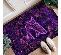 Tapis de couloir en forme de requin, tourbillons mystiques abstraits, formes abstraites, sans violet, antidérapant, tapis d'intérieur qui ne perd pas ses poils pour cuisine, entrée, chevet, buanderie