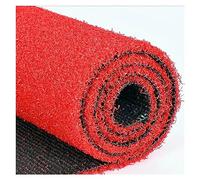 Tapis de couloir en gazon synthétique rouge pour extérieur, 150 x 190 cm, avec envers en caoutchouc, parfait pour les zones pour animaux domestiques, la gym, l'aire de jeux et l'aménagement paysager