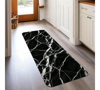 Tapis de couloir en marbre moderne et élégant avec motifs veines N/A - Noir - Tapis rectangulaire d'intérieur antidérapant qui ne perd pas ses poils pour cuisine, entrée, buanderie, décoration de