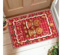 Tapis de couloir en pain d'épices, Noël festif, sucre d'orge, biscuit de Noël, antidérapant, tapis rectangulaire qui ne perd pas ses poils pour cuisine, entrée, table de chevet, 0,6 x 0,9 m