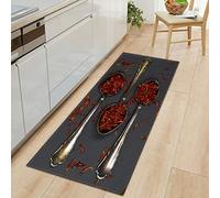 Tapis De Couloir Épices à la cuillère Bouchon De Saleté Antidérapant Lavable en Machine pour Couloir, Cuisine, Chambre 60 x 90cm