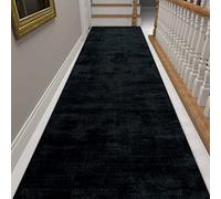 Tapis de couloir extra long lavable pour escaliers de cuisine, chambre à coucher, entrée, zone étroite, noir, 70 x 600 cm