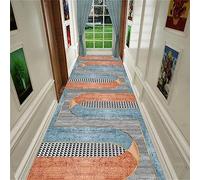 Tapis de couloir extra long - Motif géométrique moderne lavable pour couloir, cuisine et buanderie - Tapis de passage contemporain