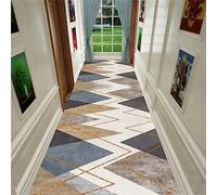 Tapis de couloir extra long - Motif géométrique moderne lavable pour couloir, cuisine et buanderie - Tapis de passage contemporain
