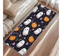 Tapis De Couloir Fantôme Halloween, Tapis De Passage Citrouille Fleurs De Cerisier Feuille, 60x180cm Carpet Lavable Et Antidérapant Poils Ras pour Aux Buanderies Et Aux Chambre Rugs