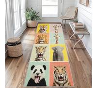 Tapis de Couloir Faune Tapis de Passage Panda Léopard Éléphant Lion Tigre Girafe 50 x 100 cm Antidérapant et Lavable Interieur Rug pour Entree Couloir Salon Chambre à Coucher Cuisine Vg&q140