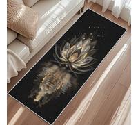 Tapis De Couloir Fleur De Lotus, Tapis Cuisine Méditation, 50 x 150cm Antidérapant Poils Ras Lavable en Machine Carpet pour Passage Buanderie Balcon Rugs