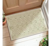 Tapis de couloir floral traditionnel et élégant avec feuilles de diamants, vert printemps, tapis rectangulaire imprimé accents pour cuisine, entrée, chevet, porte, couloir, décoration de couloir, 0,6