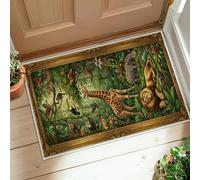 Tapis de couloir girafe, nature tropicale, lion rayé, cheval d'été, vert, à poils longs, tapis d'intérieur qui ne perd pas ses poils pour cuisine, entrée, salle de bain, décoration de porte, 0,6 x 0,9