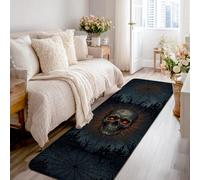 Tapis de couloir gothique effrayant, toile d'araignée, maisons hantées d'Halloween, tapis rectangulaire en éponge à poils courts pour cuisine, chevet, entrée, couloir, décoration noire, 0,6 x 2,4 m