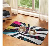 Tapis de couloir incurvé pour chien et chat - En cuir absorbant - Imperméable - Pas de taches - Séchage rapide - Antidérapant - 45 x 30 cm