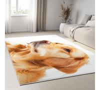 Tapis de couloir lavable 180 x 240 cm, Antidérapant Entree Interieur Tapis à Poils Courts Doux Portrait D'Animal Chien Decoration Chambrel Manger Photographie De Nature, Pour adulte fille garcon