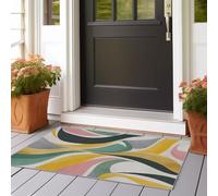 Tapis de couloir lavable et doublé, coloré, idéal pour la chambre, le couloir ou la cuisine Doux et confortable, il convient aussi bien à l'intérieur qu'à l'extérieur (110x290cm, multicolore)