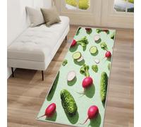 Tapis de Couloir Légumes Frais Tapis de Passage Radis, Concombre 50 x 100 cm Antidérapant et Lavable Interieur Rug pour Entree Couloir Salon Chambre à Coucher Cuisine iU&M380
