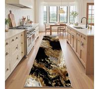Tapis de Couloir Long 80x300 Effet Marbre Luxe Moderne, Antidérapant et Lavable, Aspect Marbre Texture Art Abstrait Tapis Cuisine pour Evier Salon, Paillasson Interieur Entree, Moquette Chambre
