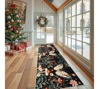Tapis de Couloir Long Conte de Fées Insecte Tapis de Cuisine Antidérapant Botanique Champignon Lavable en Machine Créatif Faune Paillasson Doux pour Entrée Intérieur et Chambre 60x150 cm
