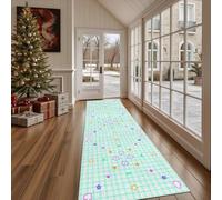 Tapis de Couloir Long Mignon Coeur Tapis d'Entrée Antidérapant Dessin Animé Étoile Paillasson Absorbant et Lavable Enfant Plaid pour Cuisine, Devant Evier et Chambre 60x150 cm