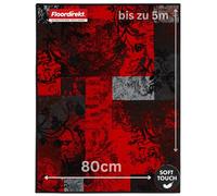 Tapis de couloir - Maraba - avec un design moderne et des couleurs brillantes Tapis aux poils courts avec bordure surjetée pour couloir et cuisine, Polyamide, noir/rouge, Läufer 80x100cm (BxL)