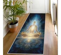Tapis de Couloir Méditation Yoga 70x240 Tapis de Passage Univers Galaxie Bleu Extra Long Antidérapant Lavable, Carpet Interieur pour Cuisine Salon à Coucher Descente de lit Poil Ras Rug Dm623