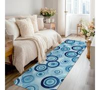 Tapis de couloir moderne abstrait à pois concentriques en éponge à poils courts pour cuisine, buanderie, porte, entrée, décoration, 0,6 x 2,4 m