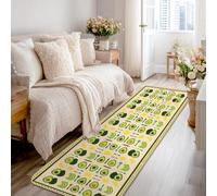 Tapis de couloir moderne ludique, fourchette citron, vert d'été, tapis rectangulaire à poils courts en éponge pour cuisine, entrée, chevet, buanderie, 6,1 x 2,4 m