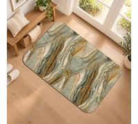 Tapis de couloir moderne motif marbre abstrait 2x3 | Texture de pierre abstraite, tapis de descente de lit, tons organiques terreux, motif naturel moderne, motif géologique strié